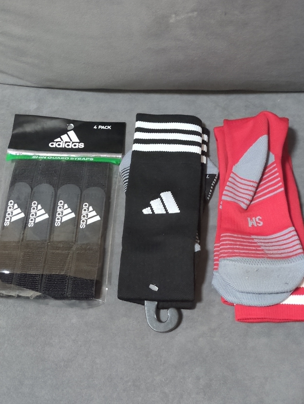 Addidas Over The Calf Soccer Socks With Shin Guard Straps Size Small